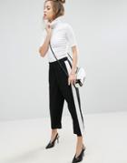 Asos Color Block Wide Leg Pants - Black