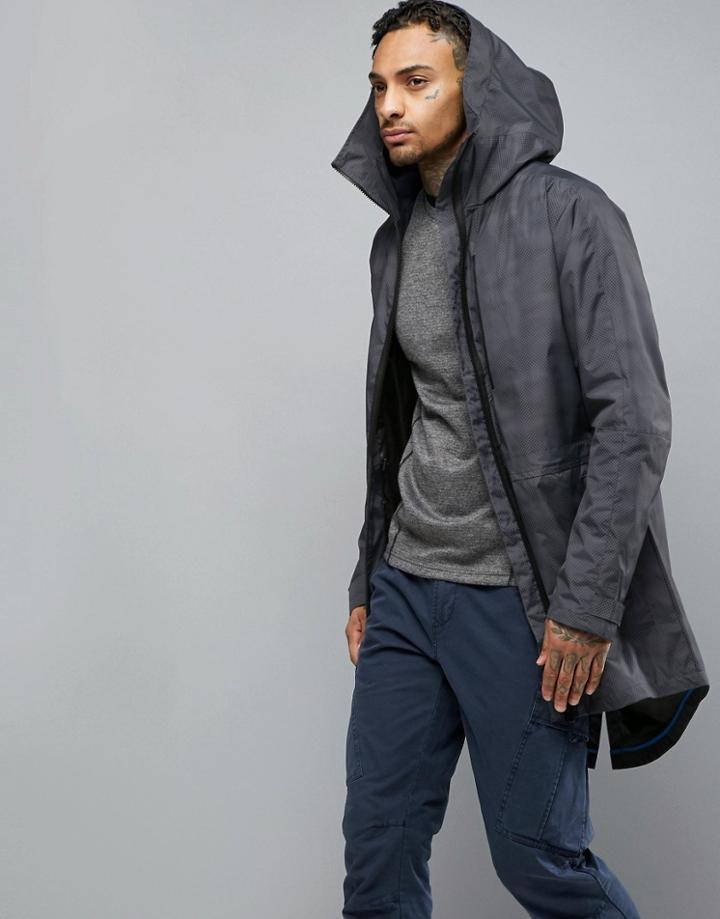 Jack & Jones Tech Parka With High Hood - Gray