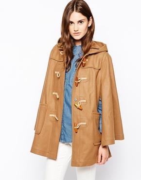 Gloverall Hooded Trench Cape - Tan