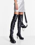 Asos Design Kadi High-heeled Over-the-knee Boots In Black