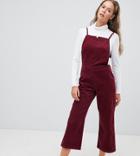 Boohoo Cord Jumper Open Back Jumpsuit In Red - Red