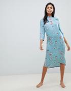 Women'secret Hello Kitty Japan Night Dress In Blue - Blue
