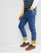 Wrangler Blue & Yellow Slim Tapered Jeans - Navy