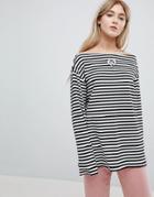 Lazy Oaf X Betty Boop Long Sleeve T-shirt In Stripe - Black