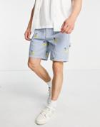 Stan Ray Painter Shorts Hickory With Palm Embroidery In Blue