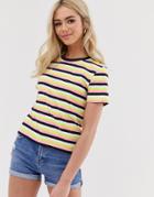 Asos Design T-shirt In Pretty Stripe - Multi