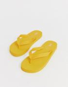 Asos Design Filter Flip Flops In Yellow