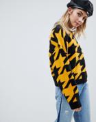 Asos Design Sweater In Houndstooth Pattern - Multi