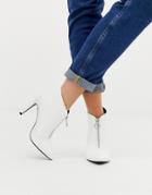 New Look Heeled Shoe Boot With Zip In White - White