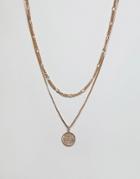 Aldo Chain Necklace With Disc In Gold - Gold