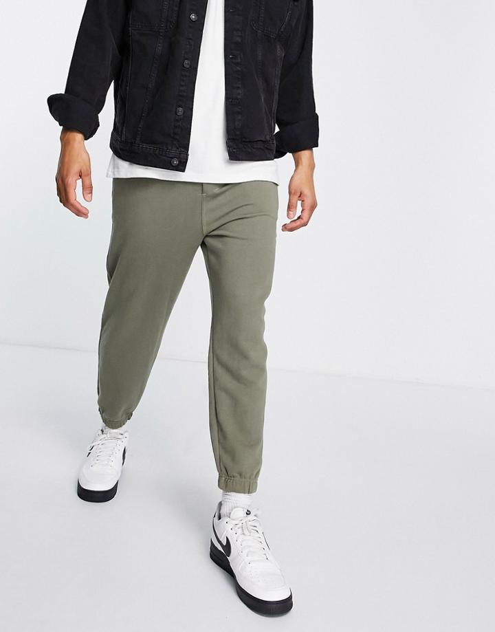 Pull & Bear Oversized Sweatpants In Khaki-green