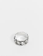 Asos Design Thumb Ring With Chain Design In Silver Tone