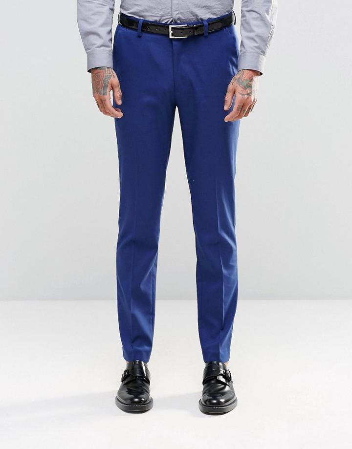Asos Skinny Fit Suit Pants In Royal Blue - Blue