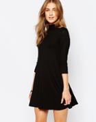 Pull & Bear High Neck Swing Dress - Black