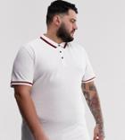 Only & Sons Polo With Tipped Collar - White