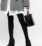 Asos Design Tall Kassidy Heeled Over The Knee Boots - Black