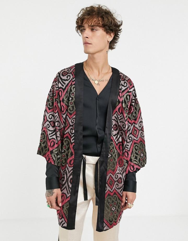 Asos Edition Burnout Kimono In Pink
