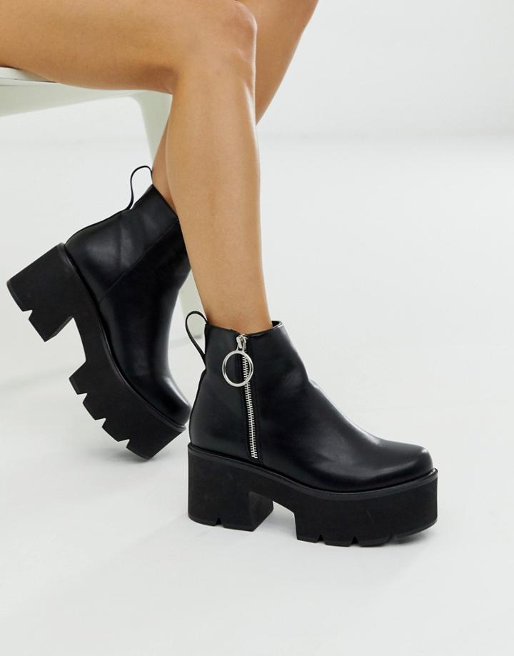 Lamoda Tough Love Black Chunky Chelsea Boots
