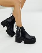 Lamoda Tough Love Black Chunky Chelsea Boots
