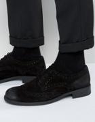 Frank Wright Suede Brogues - Black