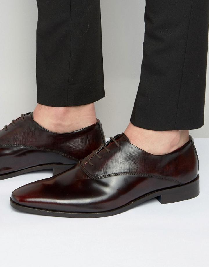 Kg Kurt Geiger Barkar Leather Oxford Shoes - Red