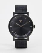 Adidas Z04 District Leather Watch In Black - Black