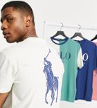 Polo Ralph Lauren X Asos Exclusive Collab T-shirt In Cream With Backprint Pony Logo-white