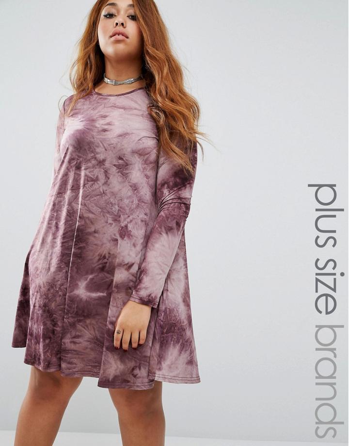 Alice & You Oversized Tie Dye Shift Dress - Purple