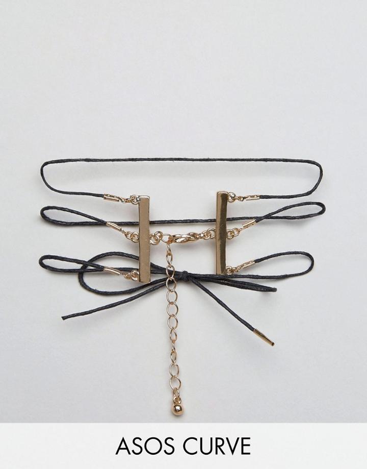 Asos Curve Wrap Around Bolo Bracelet - Black