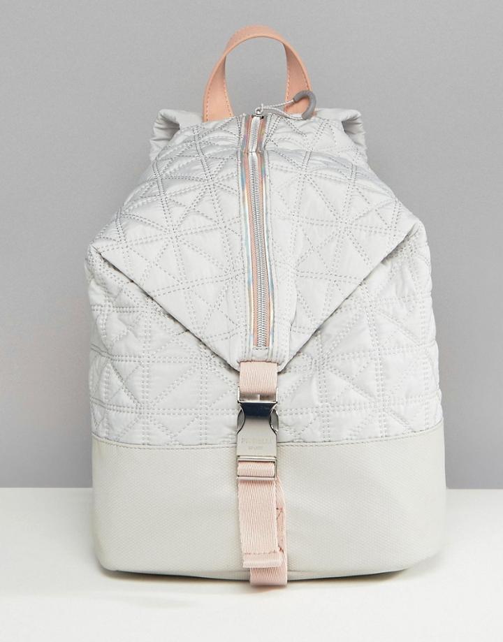 Fiorelli Sport Quilted Zip Detail Backpack In Gray - Gray
