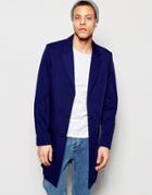Asos Duster Coat In Navy - Navy