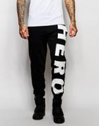 Hero's Heroine Skinny Joggers With Large Logo - Black