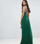 Tfnc Tall Wedding Embellished Back Maxi Dress - Green