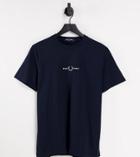 Fred Perry Embroidered Logo T-shirt In Navy Exclusive At Asos