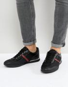Versace Jeans Sneakers In Black With Stripe Logo - Black