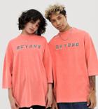 Collusion Unisex Oversized Acid Wash Pique T-shirt - Pink