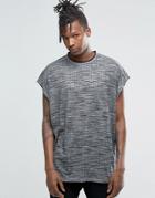 Asos Super Oversized Sleeveless T-shirt In Textured Rib Fabric