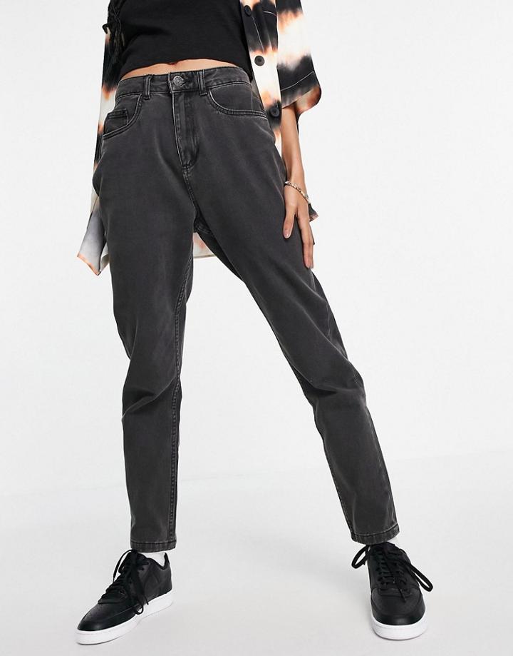 Noisy May Baggy Mom Jeans In Washed Black