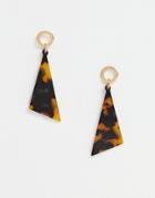 South Beach Statement Square Drop Earrings - Gold