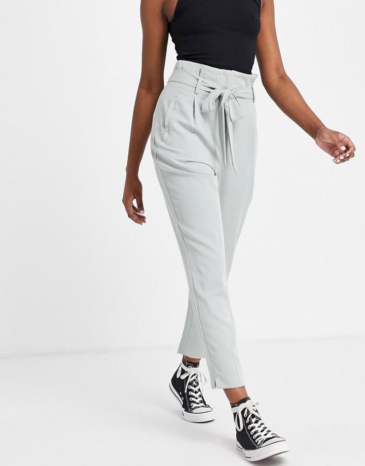 Miss Selfridge Paperbag Pants In Mint Green