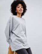 Asos Design Oversized Slouchy Lightweight Sweat In Gray - Gray