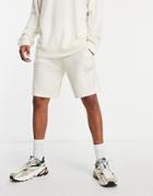 Topman Oversized Knit Shorts In Ecru-white