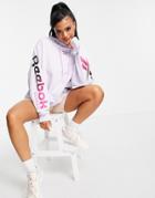 Reebok Hoodie In Lilac With Vector Arm Detail-purple