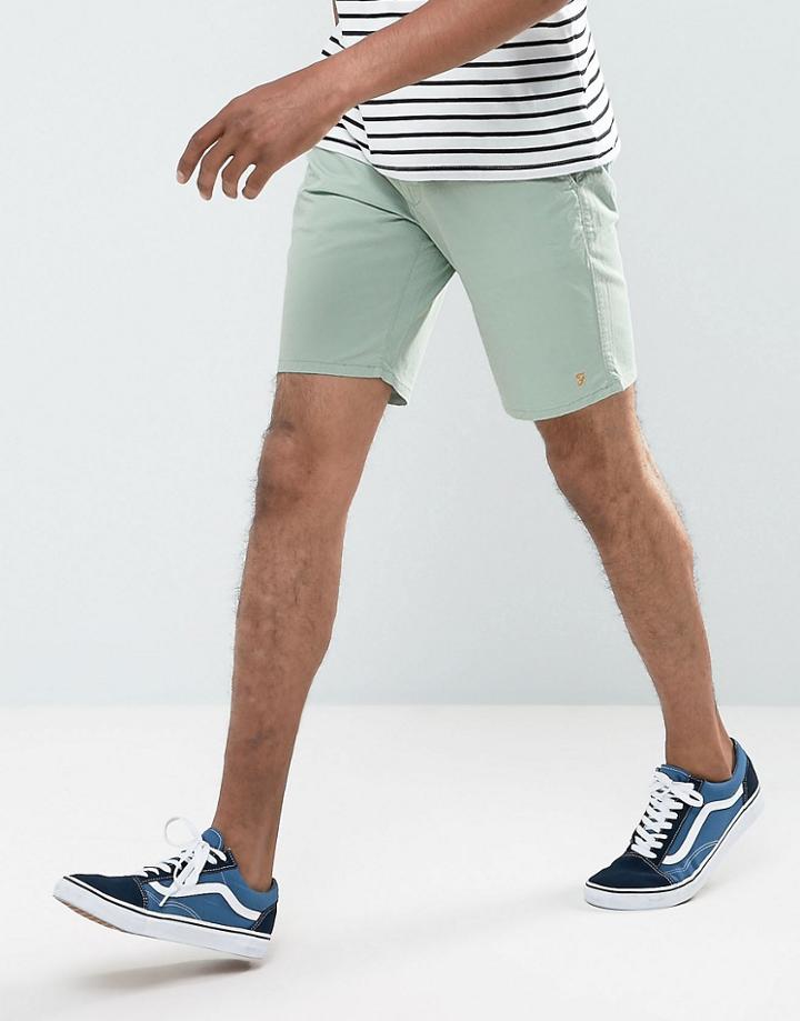 Farah Hawk Chino Short In Green - Green