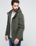 Only & Sons Quilted Parka With Fishtail - Green