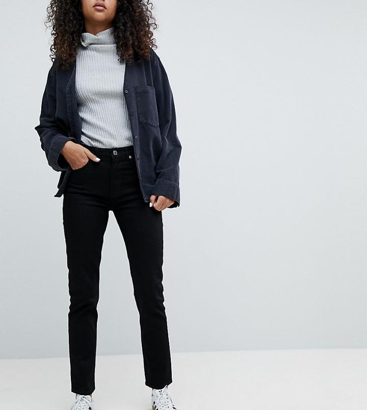 Weekday Seattle High Waist Mom Jeans With Organic Cotton In Black