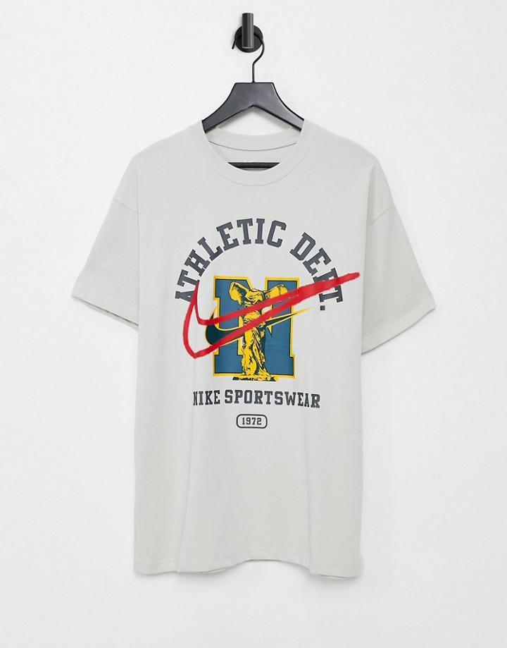 Nike Class Of '72 Boxy T-shirt With Print In Off White