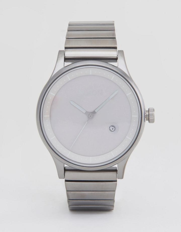 Nixon Station Bracelet Watch In Gunmetal - Gray