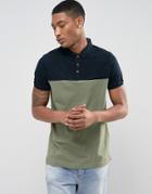 Brave Soul Top Panel Polo - Green