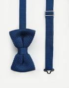 7x Knitted Bow Tie Navy In Box - Navy